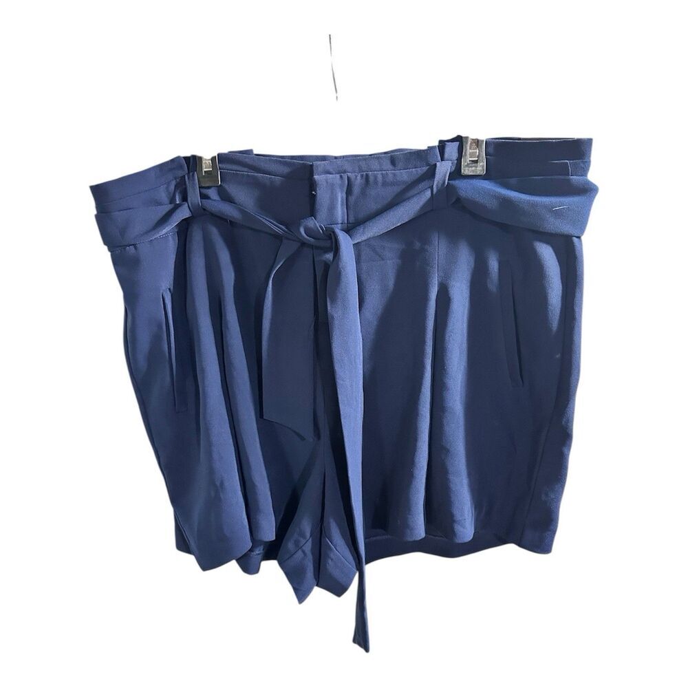 NWT Torrid Blue Paperbag Shorts Size 16‎ Summer Casual Tie Waist Pockets Pleated